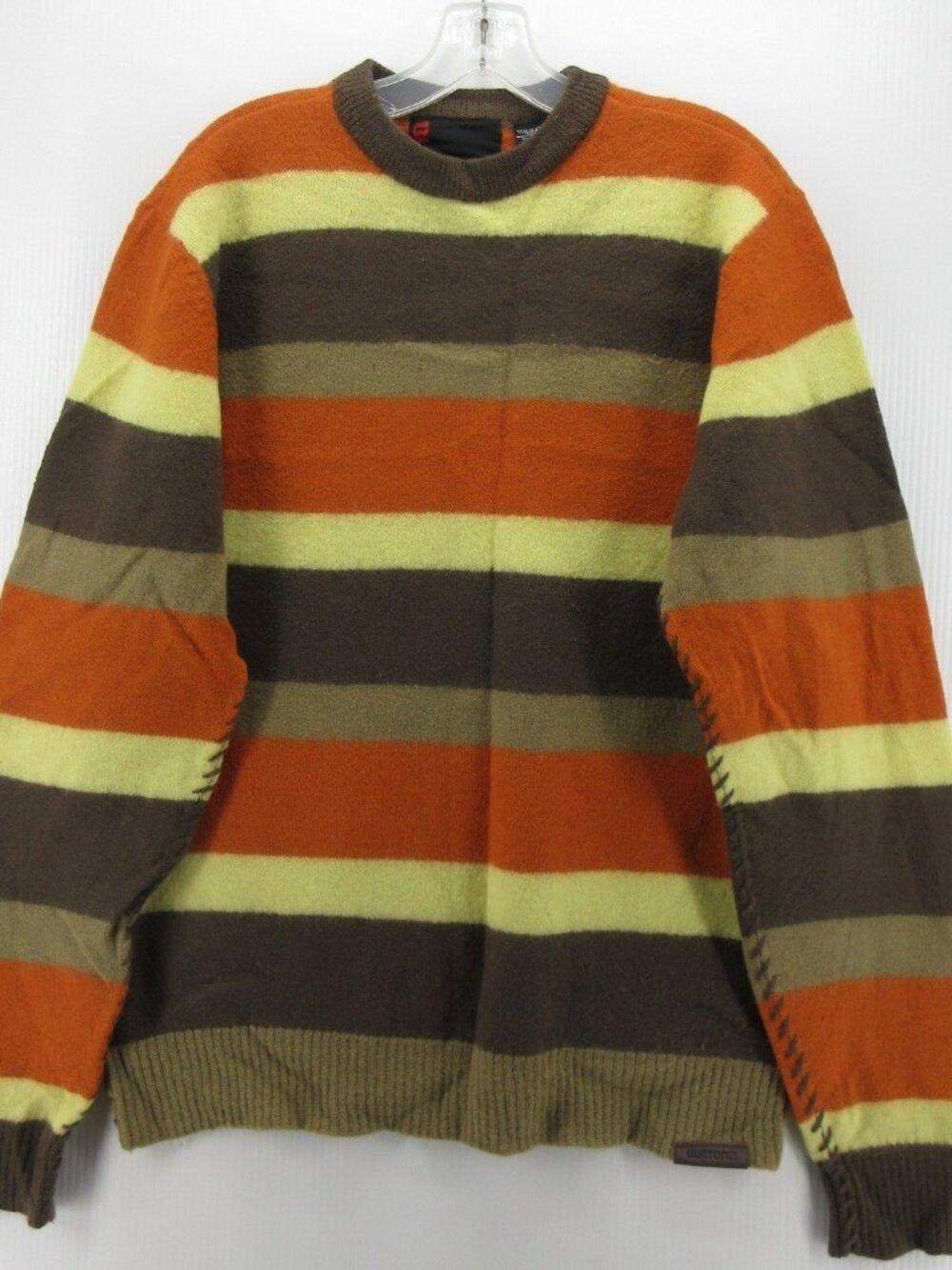 VINTAGE Burton Sweater Large Striped Wool Crewneck Snowboard Ski